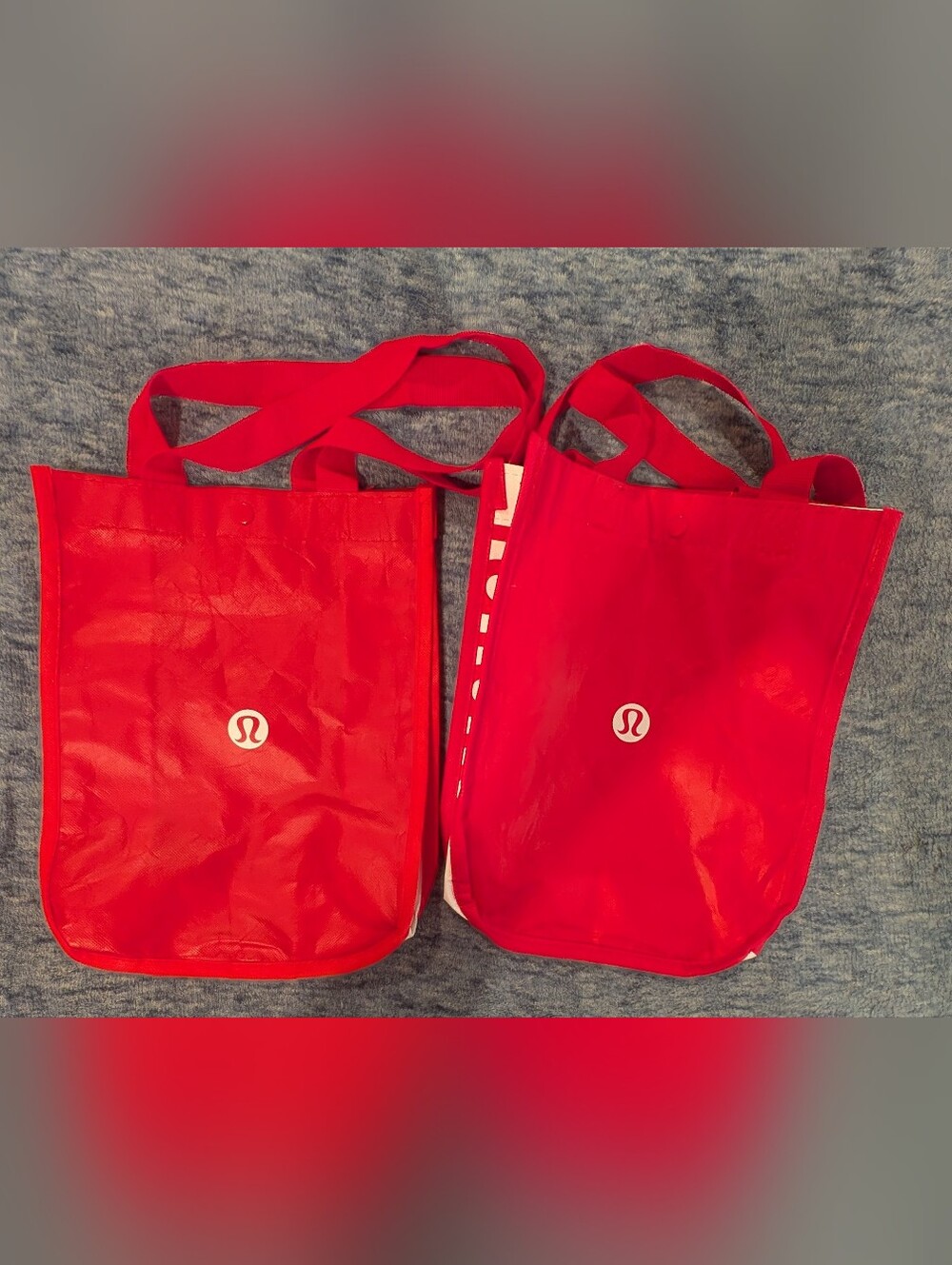 Lululemon Red Reusable Tote Bag (Pair)